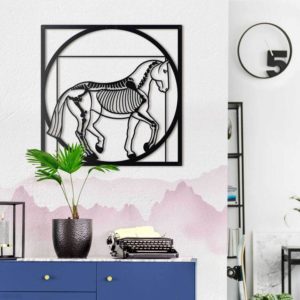 Da Vinci - Vitruvian Horse wall art laser-cut 9 different colours 5 mm thick (MDF) wood 49cm (H) x 49cm (W) or 69cm (H) x 69cm (W) Strand Cape Town info@robomojo.co.za 061 150-5584
