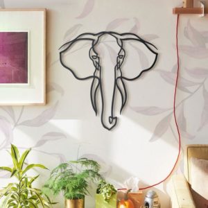 Elephant wall art laser-cut 9 different colours 5 mm thick (MDF) wood 48cm x 48cm Strand Cape Town info@robomojo.co.za 061 150-5584