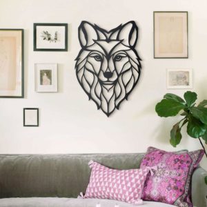 Fox wall art laser-cut 8 different colours 5 mm thick (MDF) wood 49cm (W) x 69cm (H) Strand Cape Town info@robomojo.co.za 061 150-5584