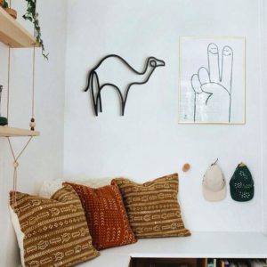 Line Camel Wall Art Laser - Cut 8 Different colours 5 mm thick MDF Wood 53cm (W) x 41cm (H) Strand Cape Town info@robomojo.co.za 061 150-5584