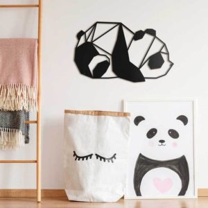 Panda wall art laser-cut 9 different colours 5 mm thick (MDF) wood 50cm (W) x 30cm (H) Strand Cape Town info@robomojo.co.za 061 150-5584