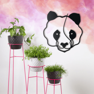 Panda Head wall art laser-cut 8 different colours 5 mm thick (MDF) wood 47cm (W) x 49cm (H) Strand Cape Town info@robomojo.co.za 061 150-5584