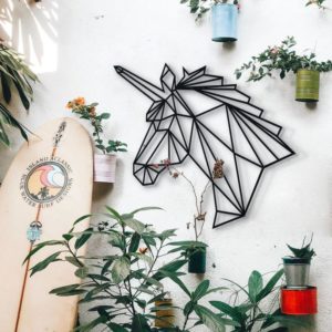 Unicorn wall art laser-cut 9 different colours 5 mm thick (MDF) wood 50cm (H) x 50cm (W) or 75cm (H) x 95cm (W ) Strand Cape Town info@robomojo.co.za 061 150-5584