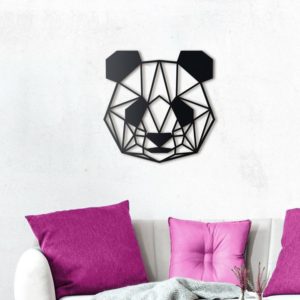 Panda wall art laser-cut 8 different colours 5 mm thick (MDF) wood 48cm (W) x 49cm (H) Strand Cape Town info@robomojo.co.za 061 150-5584